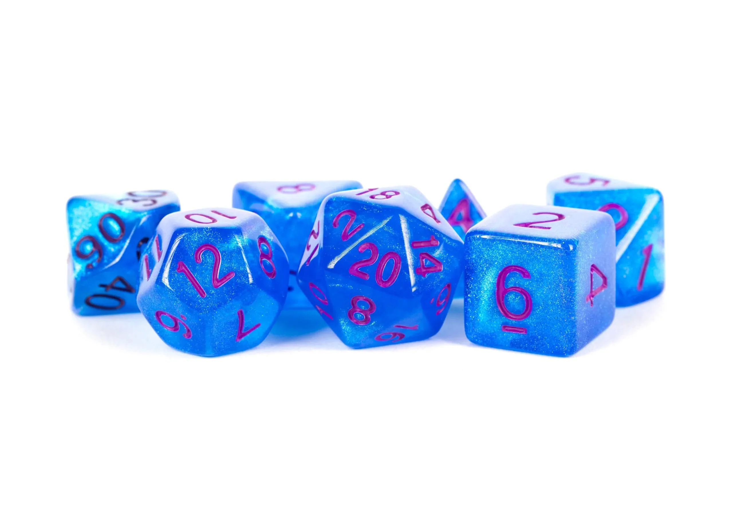 16mm Acrylic Polyhedral Dice Set: Stardust Purple
