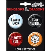 4 Button Set: Dungeons & Dragons Set 4