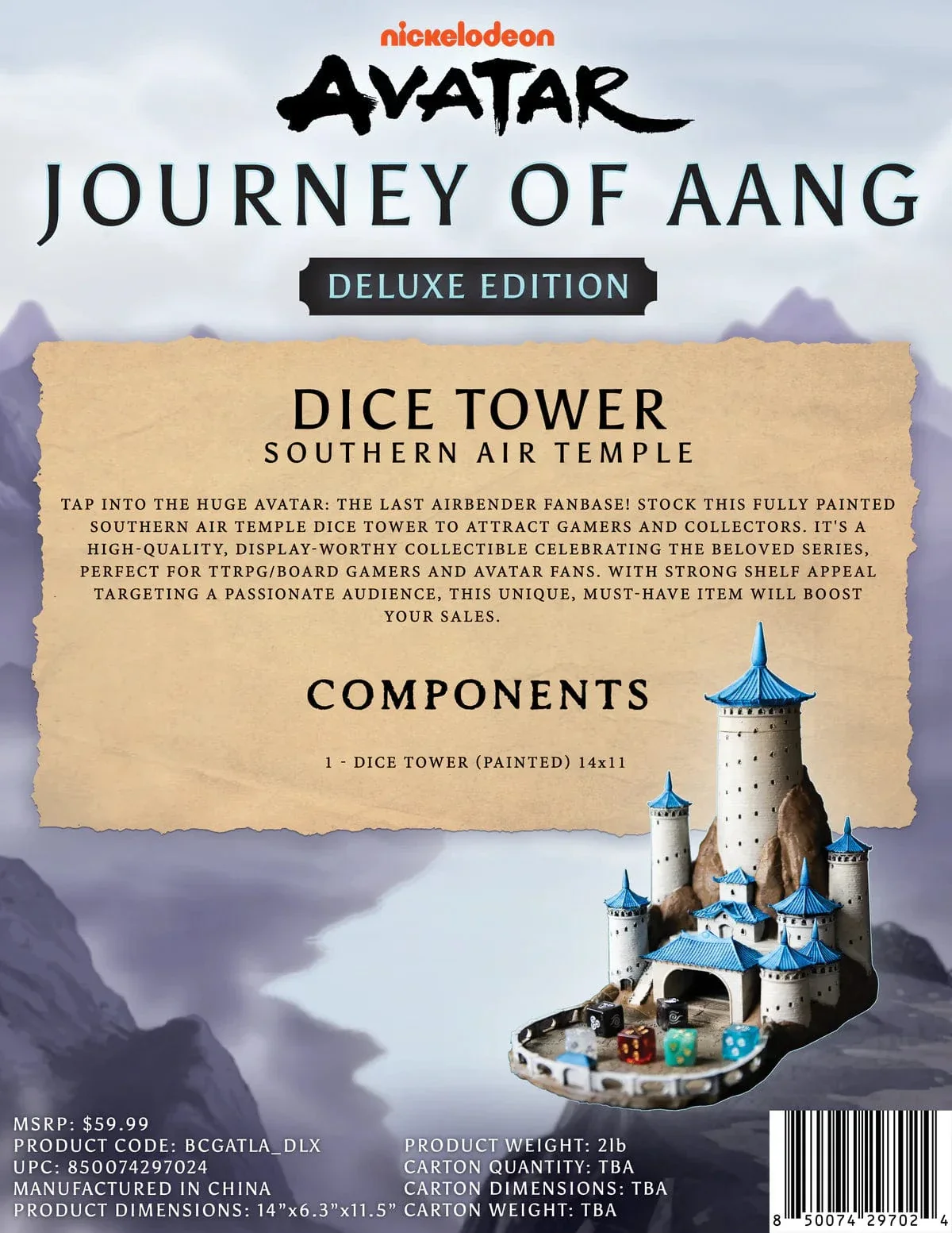Avatar: Journey of Aang - Southern Air Temple - Painted Dice Tower (Pre-Order) - Image 3