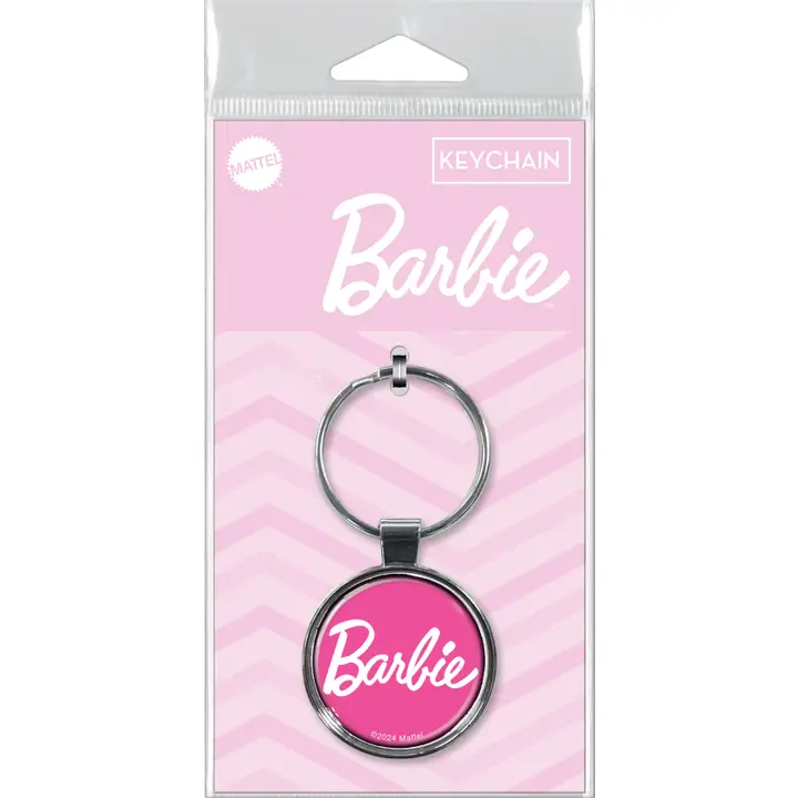 Barbie Logo on Pink Keychain