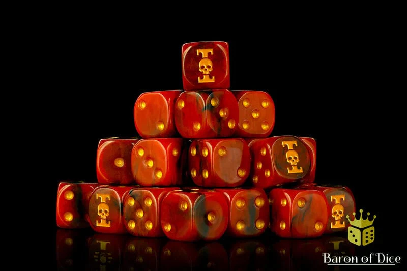 Baron of Dice: Inquisition Red 16mm Dice / Round Corner