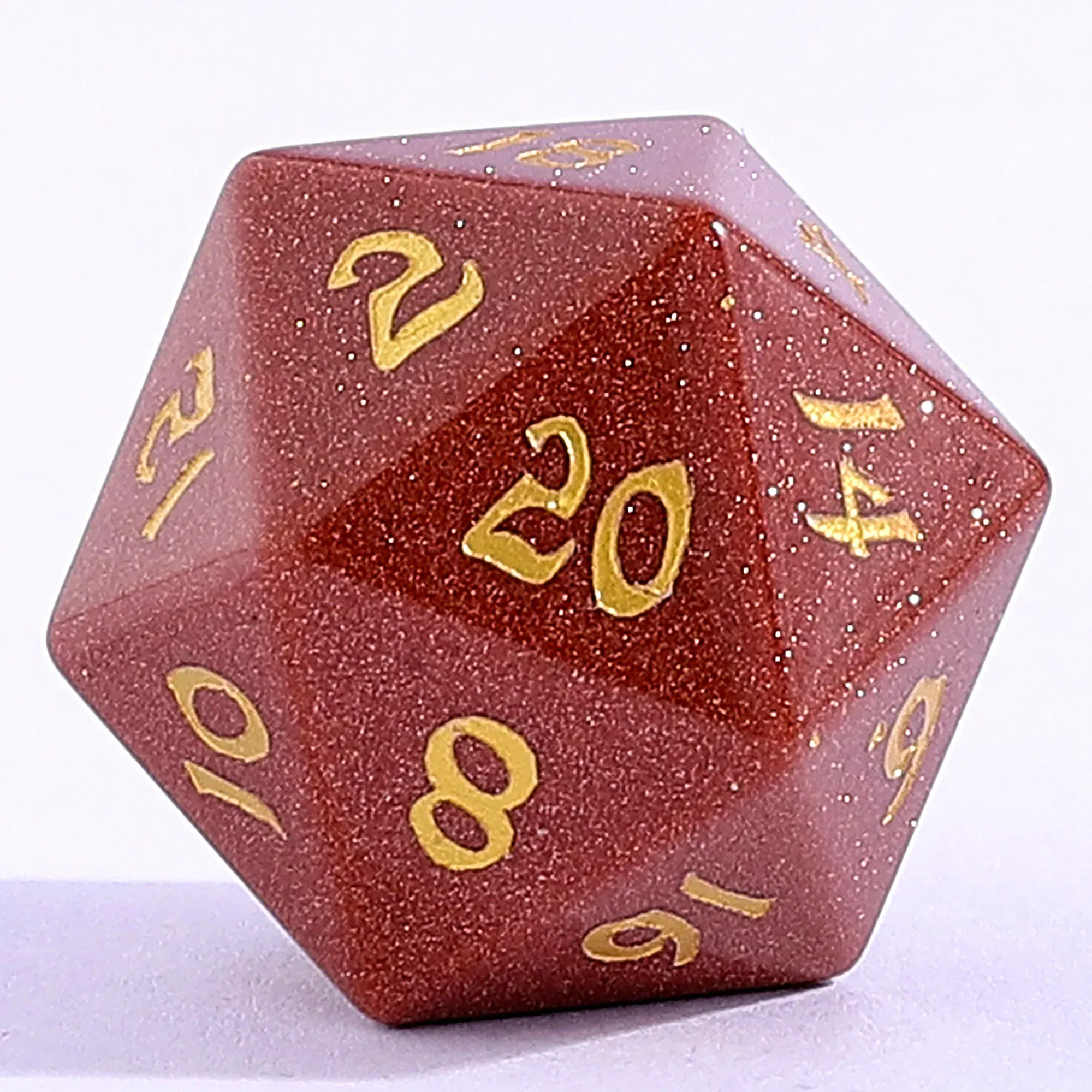 BRB071: Dragon's Hoard Gemstone Dice Set - Gold Sandstone - Image 2