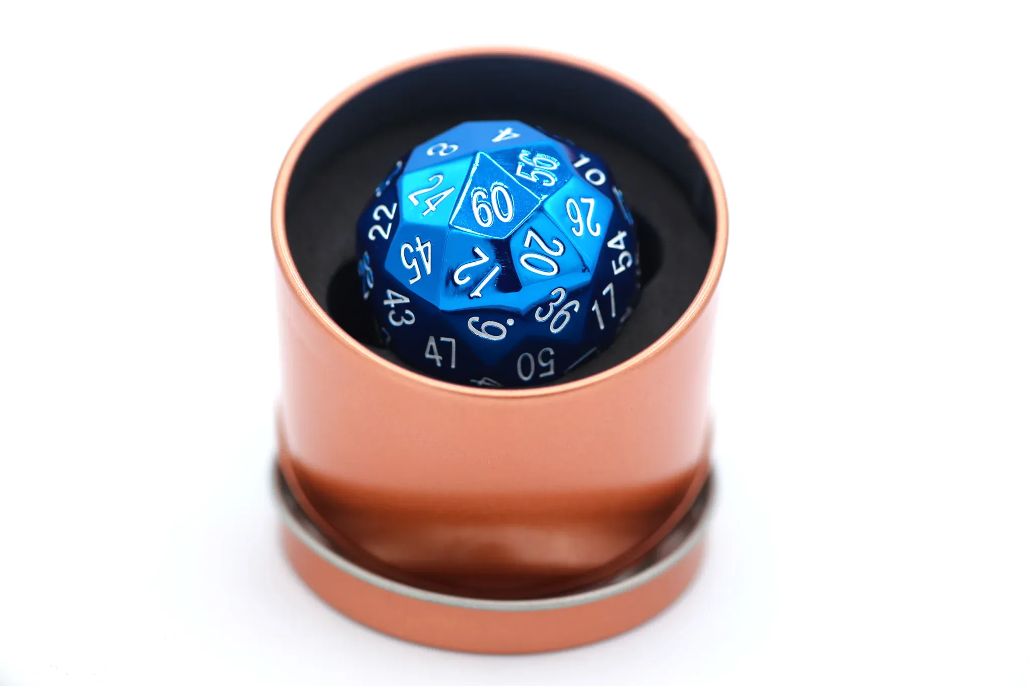 BRD6002: Titan's Fist Metal D60 Dice - Blue w/ White