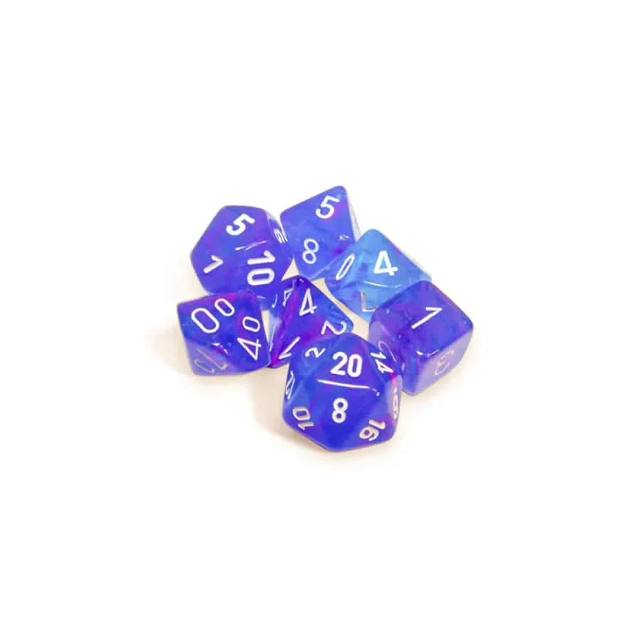 CHX27567: Chessex Nebula Aura/White Luminary Polyhedral 7-Dice Set - Image 2