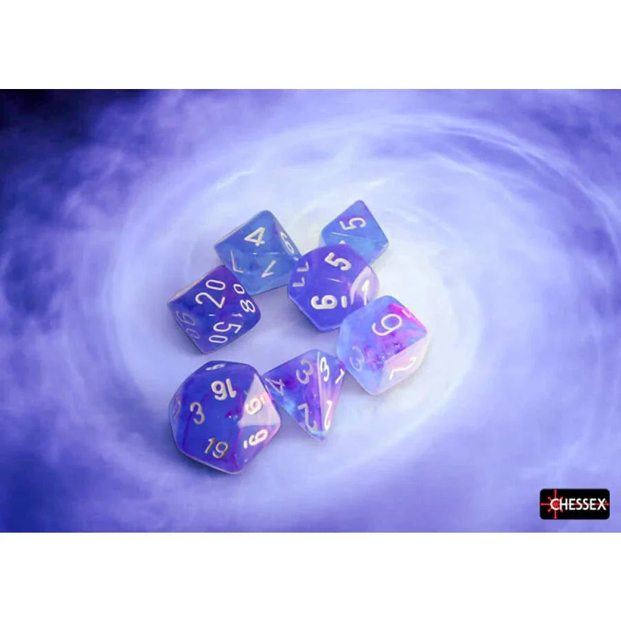 CHX27567: Chessex Nebula Aura/White Luminary Polyhedral 7-Dice Set - Image 5