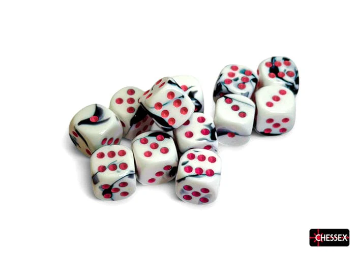 CHX26669: Chessex D6 Black-White/Pink Gemini Dice Block - Image 3