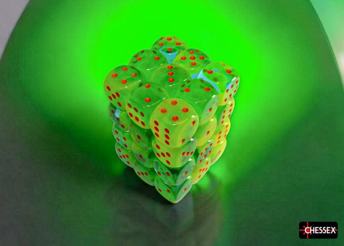 CHX26870: Chessex D6 Plasma Green-Teal/Orange Luminary Gemini Dice Block - Image 3