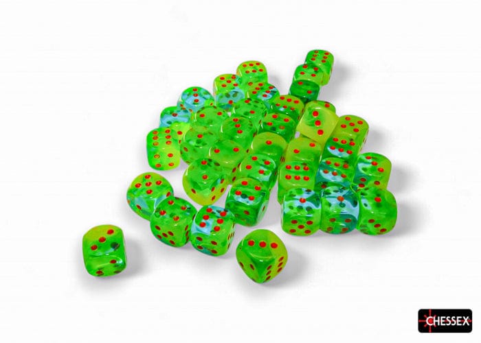 CHX26870: Chessex D6 Plasma Green-Teal/Orange Luminary Gemini Dice Block - Image 4