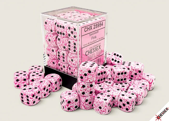 CHX25954 - Chessex Speckled Pink D6 - 36ct Dice Block (Pre-Order)