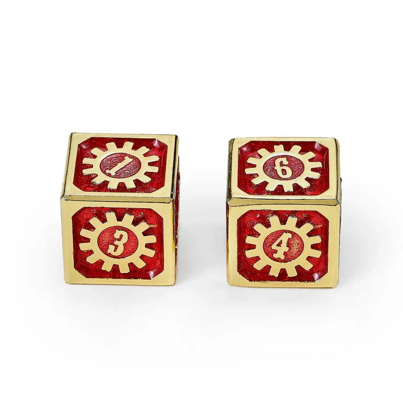HY00481: Cogcraft Fidget 2D6 Set Emberforge - Red and Gold