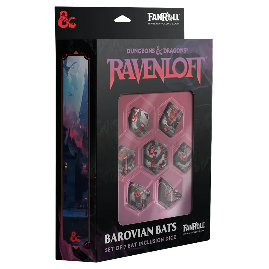 D&D: Mists of Ravenloft D20 - Barovian Bats Inclusion 7-Dice Set (Pre-Order)