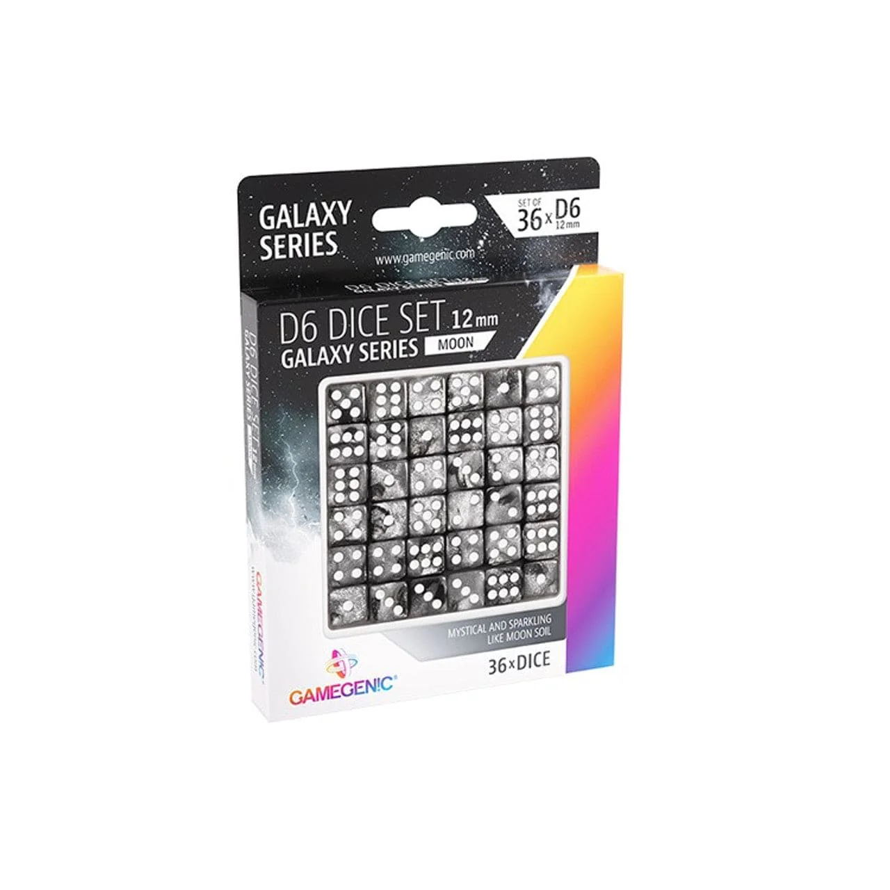 D6 Dice Set 12mm: Moon - Galaxy Series
