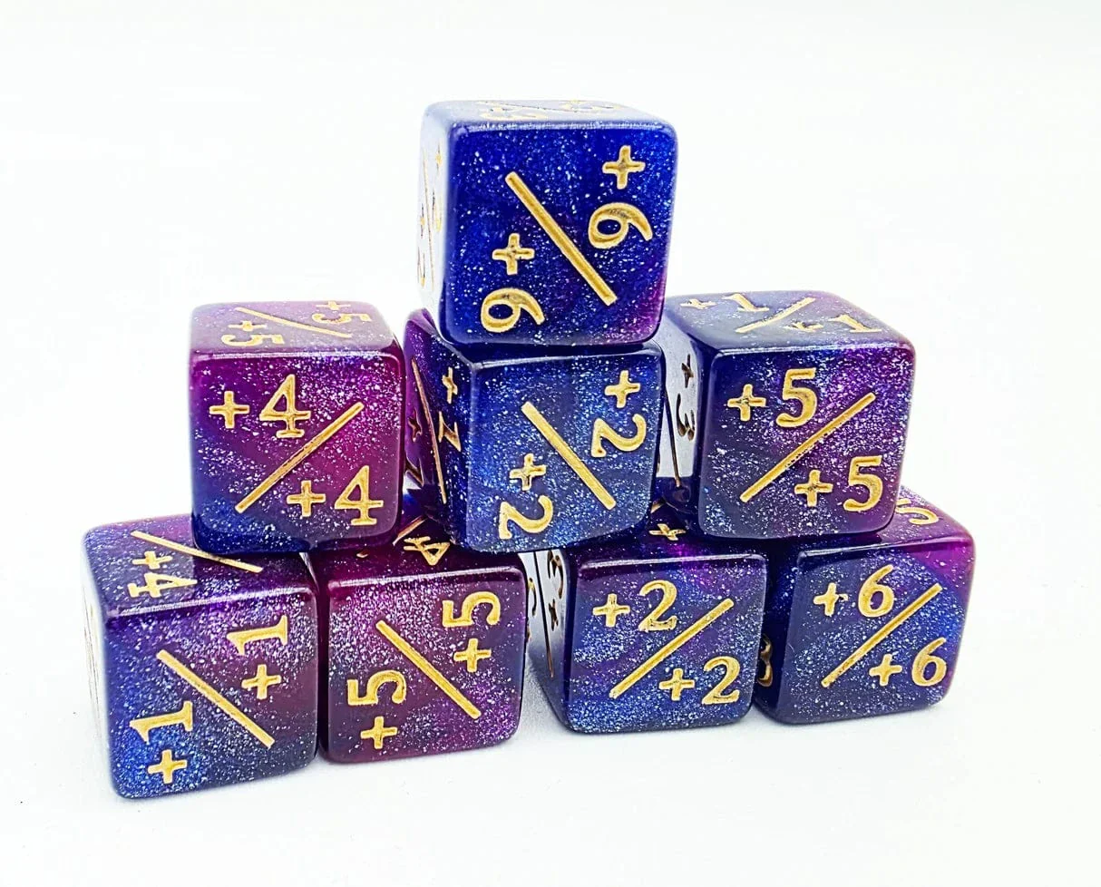 Dark Blue & Purple Glitter +1/+1 Magic Counters - Image 2