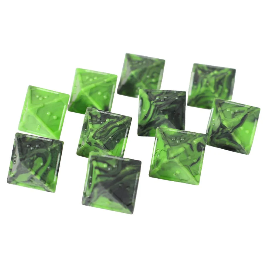 DOTS Braille Acrylic Dice: Cursed Acid D8 (Set of 10) (Pre-Order)