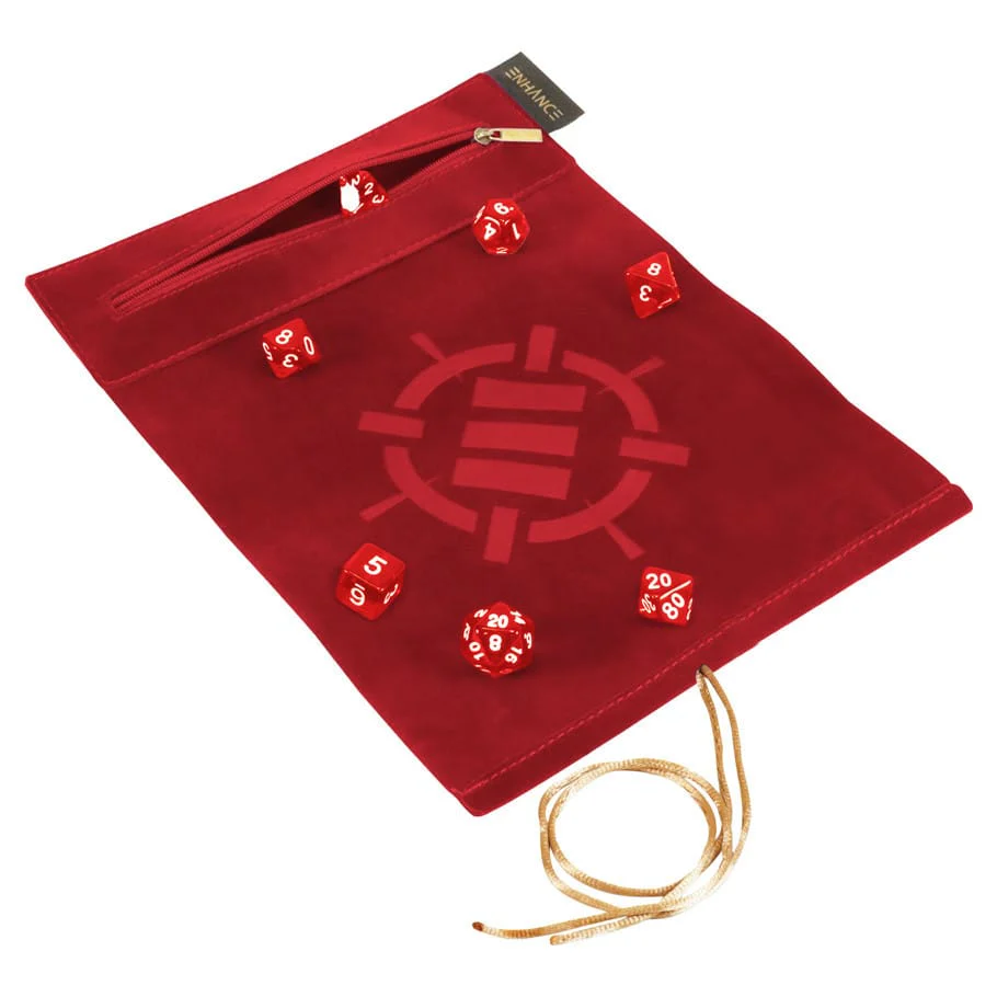 Enhance: Roll on a Scroll - Dice Mat & 7-Dice Set - Red