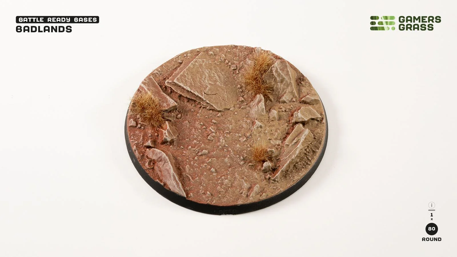 GamersGrass: Badlands Bases, Round 80mm (x1)