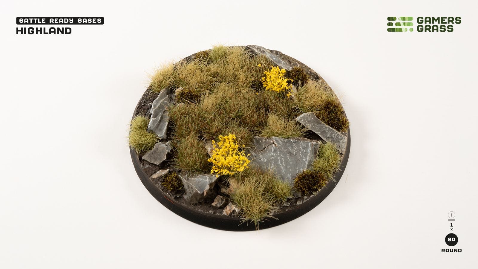 GamersGrass: Highland Bases, Round 80mm (x1)