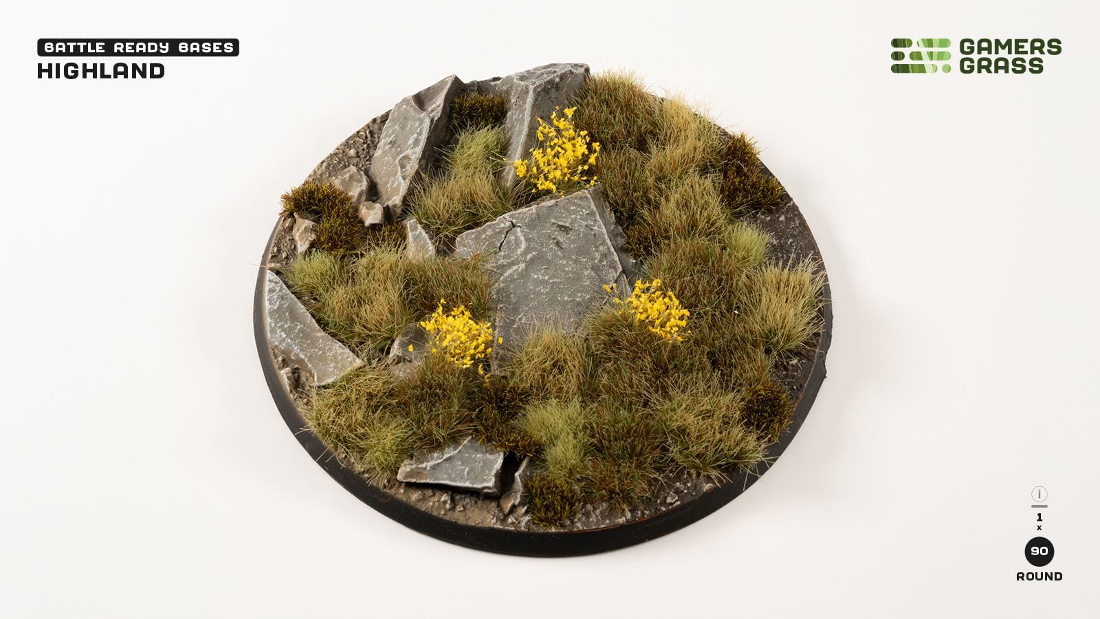 GamersGrass: Highland Bases, Round 90mm (x1)