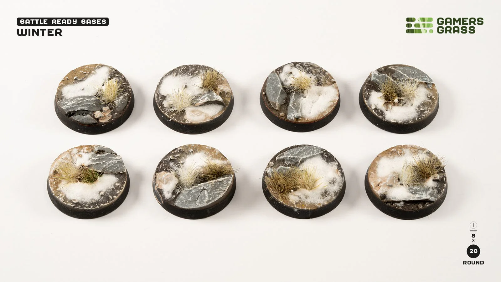 GamersGrass: Winter Bases, Round 28mm (x8)