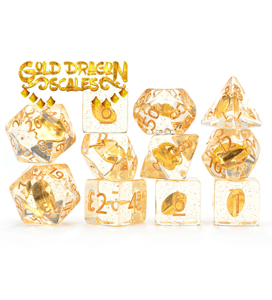 Gate Keeper Games 11 Die Set: Inclusion Dice - Golden Dragon Scales
