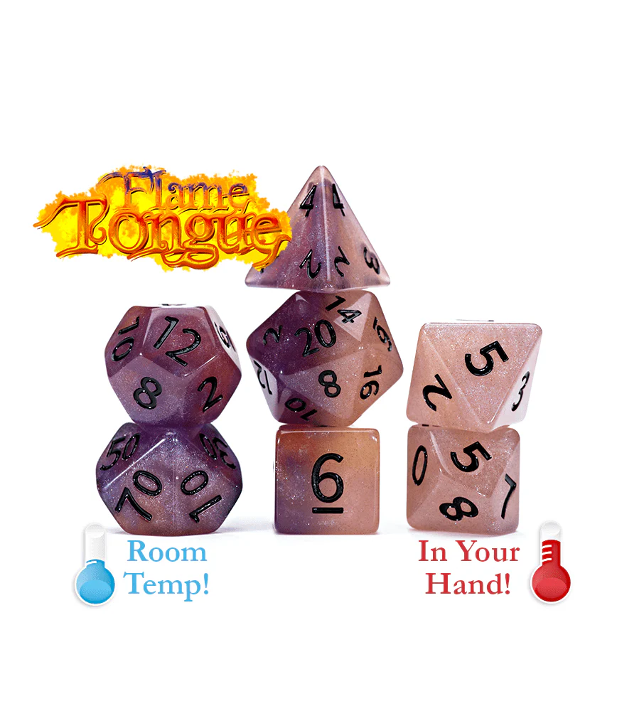 Gate Keeper Games 7 Die Set: Chromomancy Dice - Flame Tongue