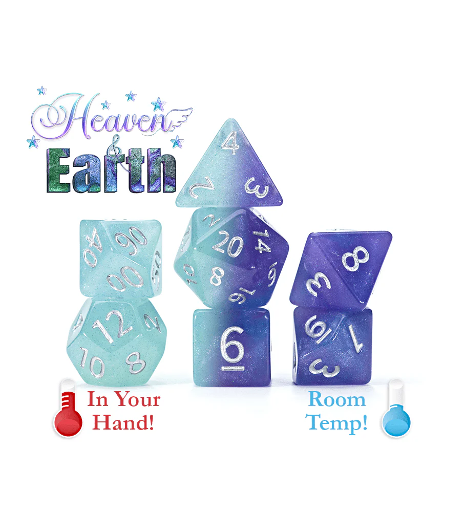 Gate Keeper Games 7 Die Set: Chromomancy Dice - Heaven and Earth