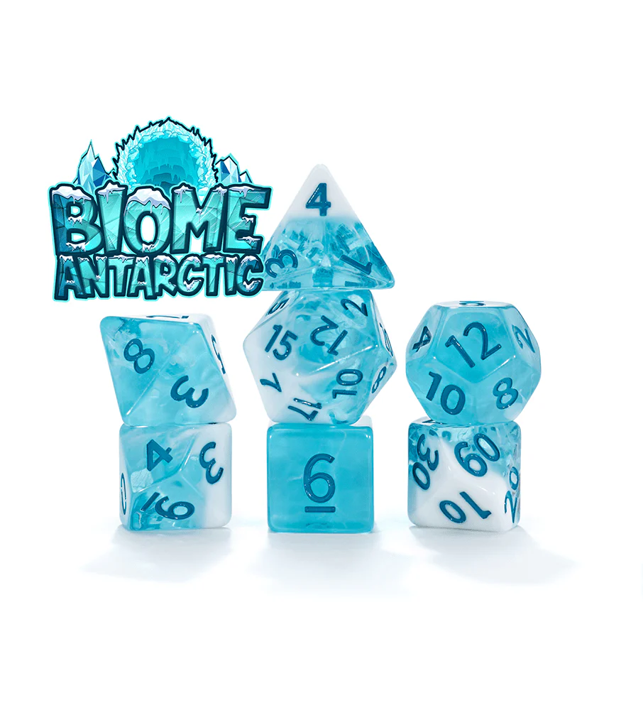 Gate Keeper Games 7 Die Set: Flowstone Dice - Biome Antarctic