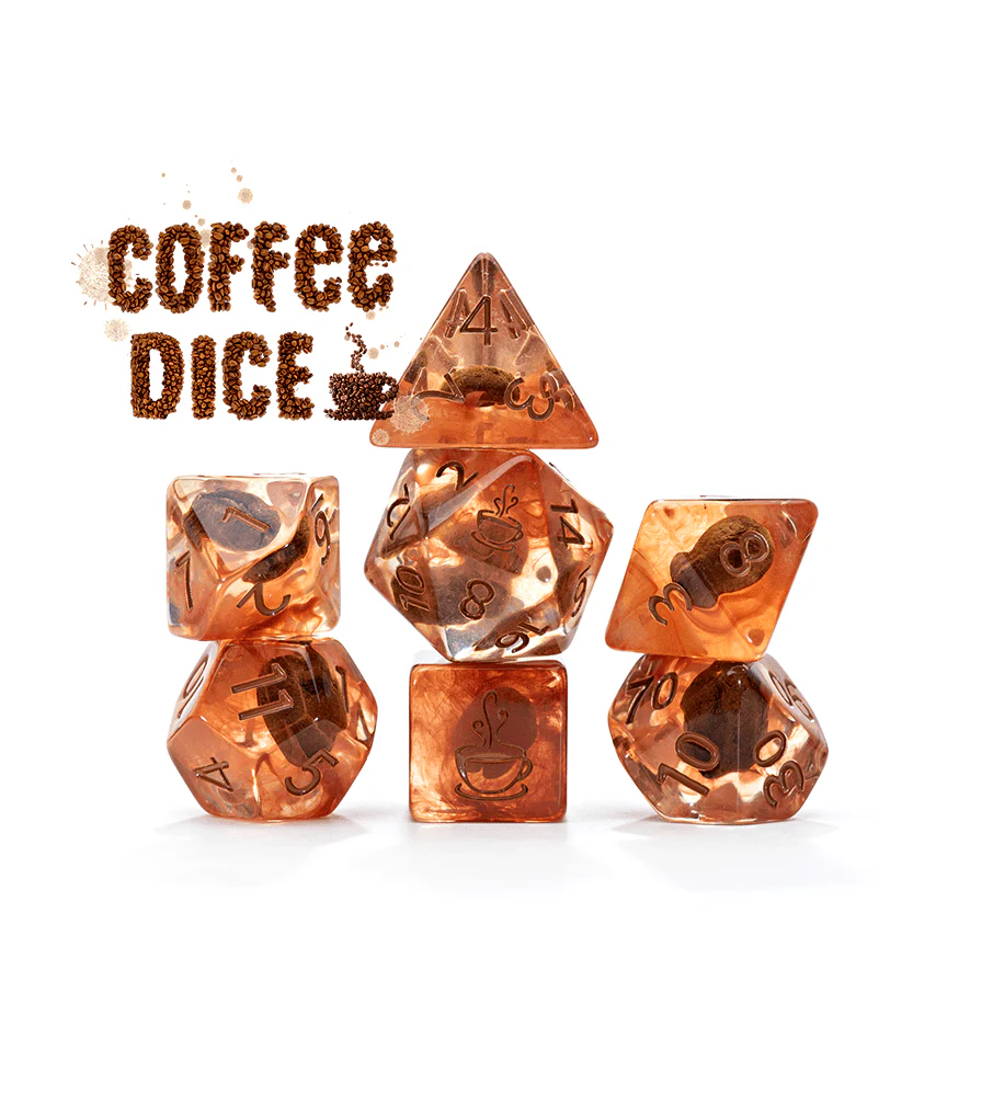 Gate Keeper Games 7 Die Set: Inclusion Dice - Coffee Dice