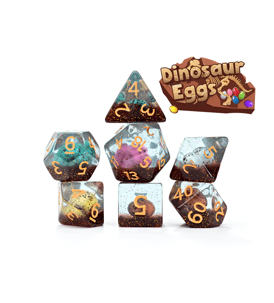 Gate Keeper Games 7 Die Set: Inclusion Dice - Dinosaur Eggs