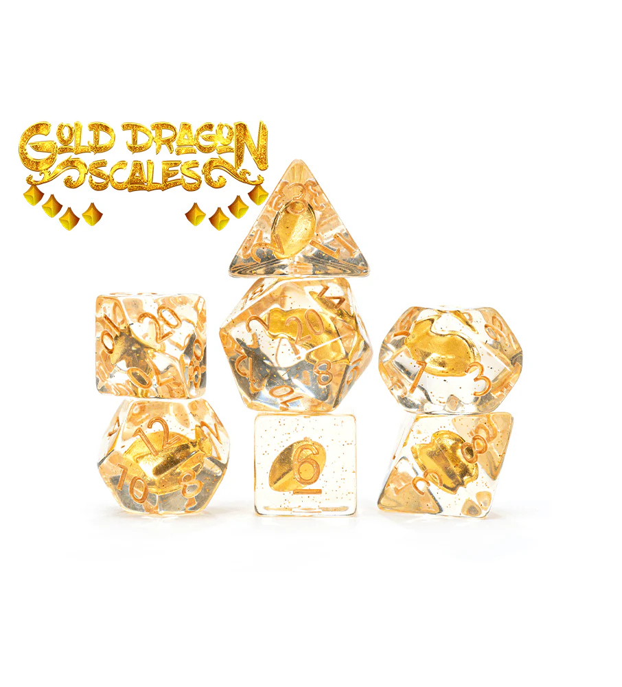 Gate Keeper Games 7 Die Set: Inclusion Dice - Gold Dragon Scales