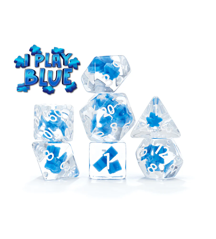 Gate Keeper Games 7 Die Set: Inclusion Dice - I Play Blue