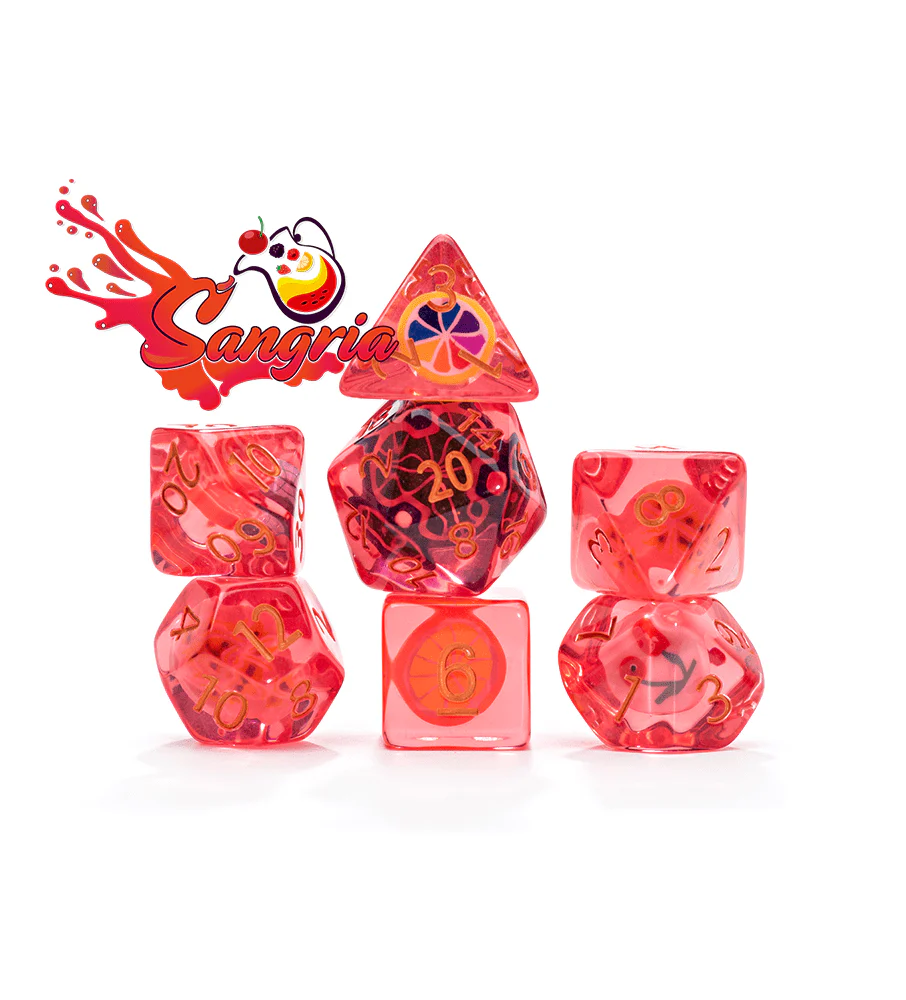 Gate Keeper Games 7 Die Set: Inclusion Dice - Sangria