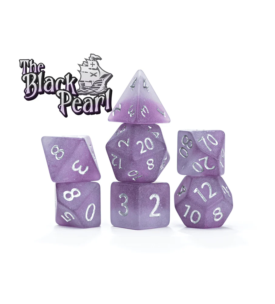 Gate Keeper Games 7 Die Set: Sea Glass - The Black Pearl