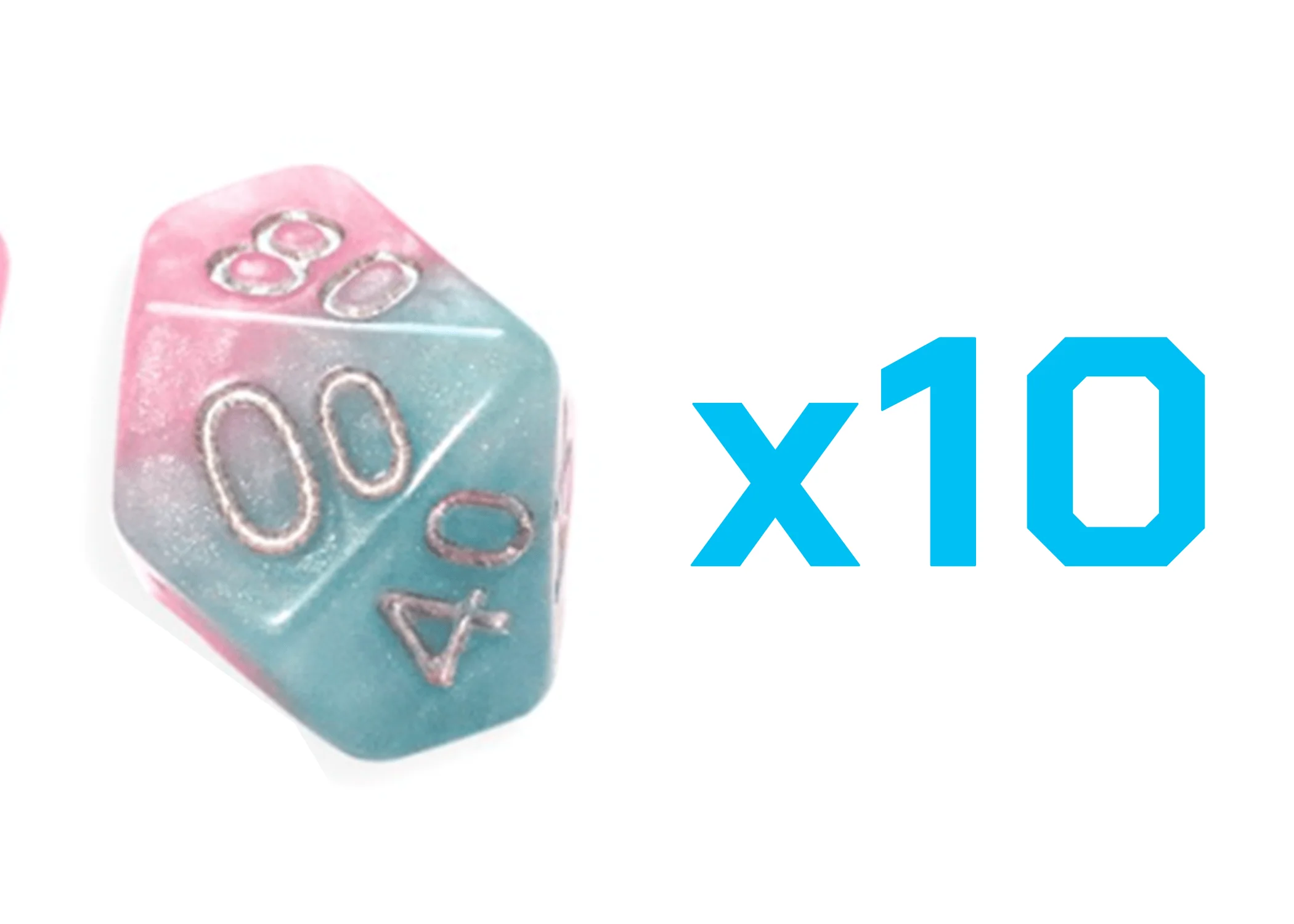 Gate Keeper Games Set of 10 D10: Halfsies Dice - Baby Dice