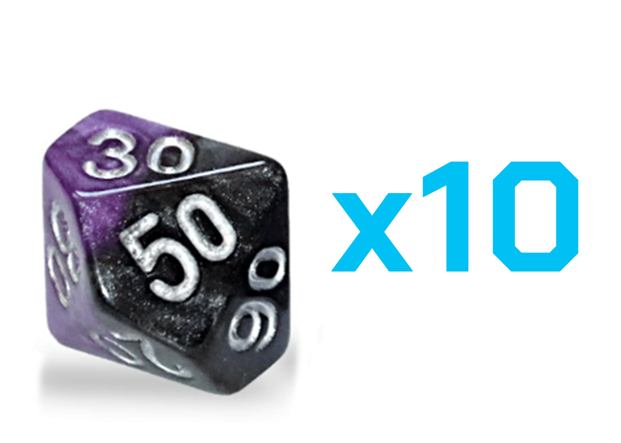 Gate Keeper Games Set of 10 D10: Halfsies Dice - Panther