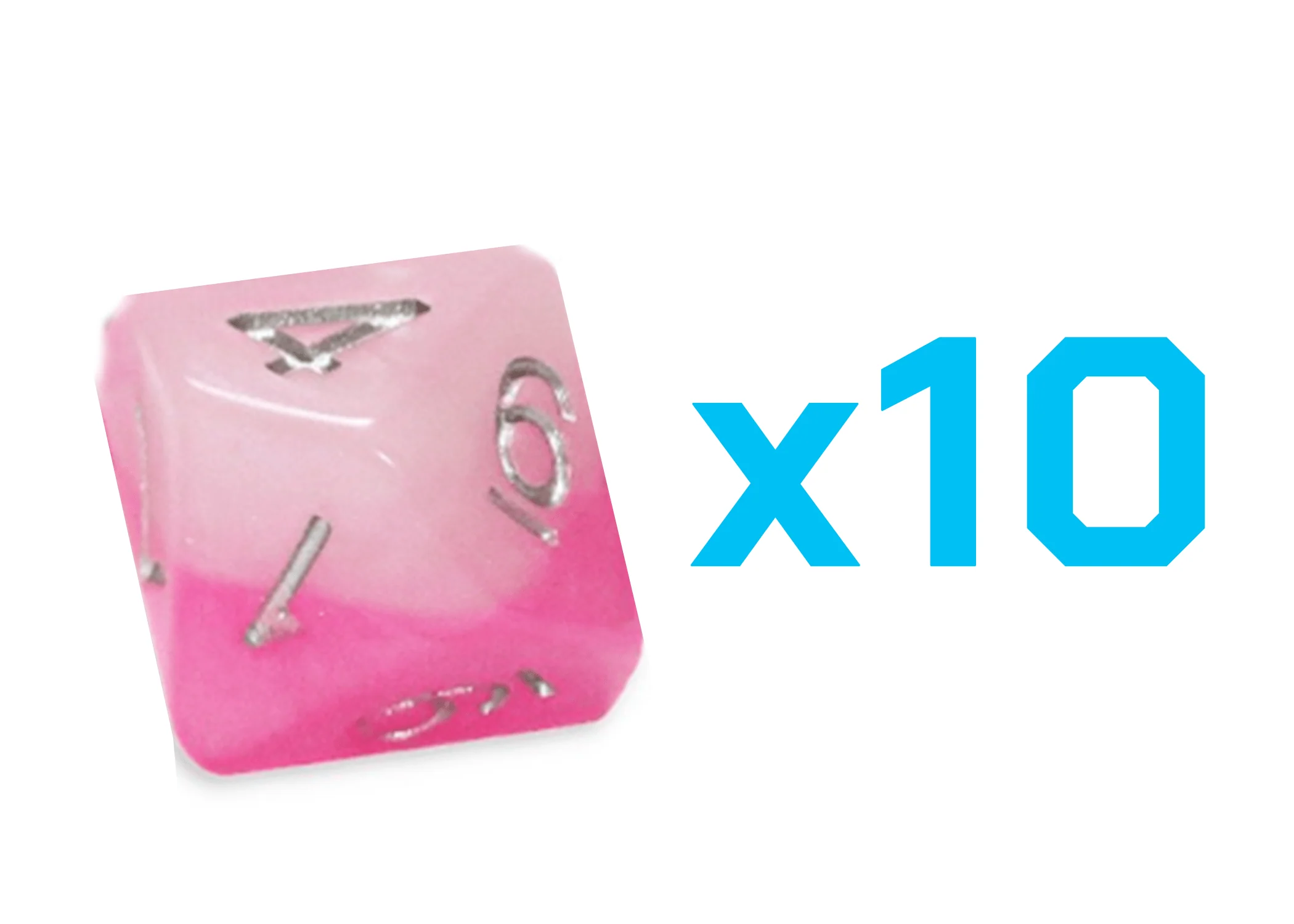 Gate Keeper Games Set of 10 D10: Halfsies Dice - Pretty in Pink