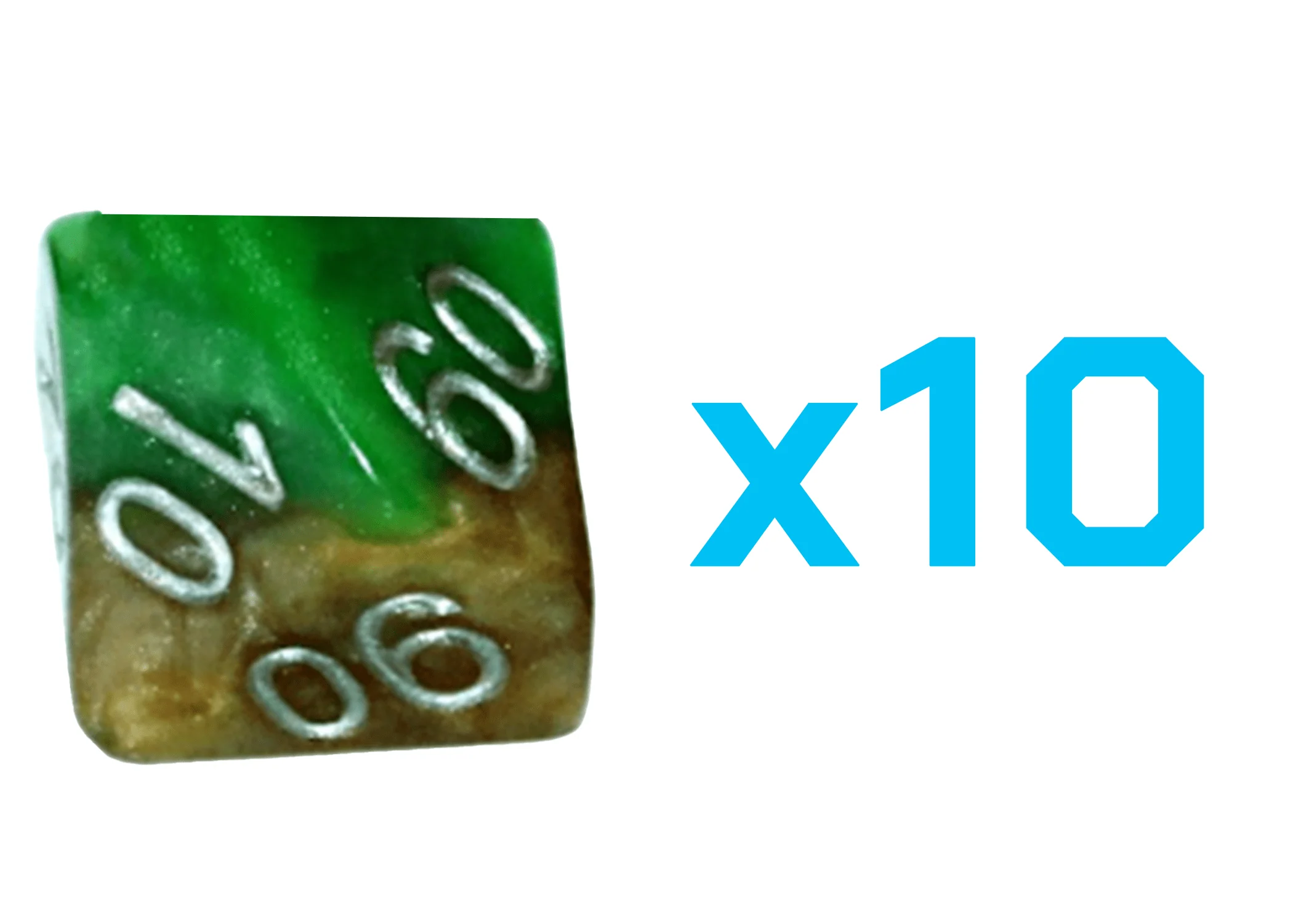 Gate Keeper Games Set of 10 D10: Halfsies Dice - Robin Hood