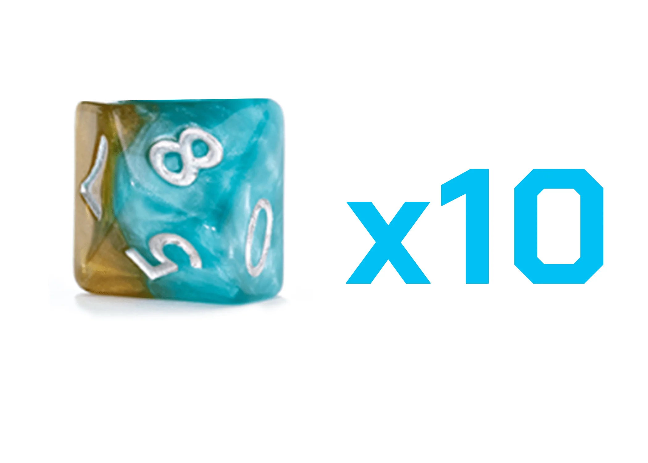 Gate Keeper Games Set of 10 D10: Halfsies Dice - Venetian Dice