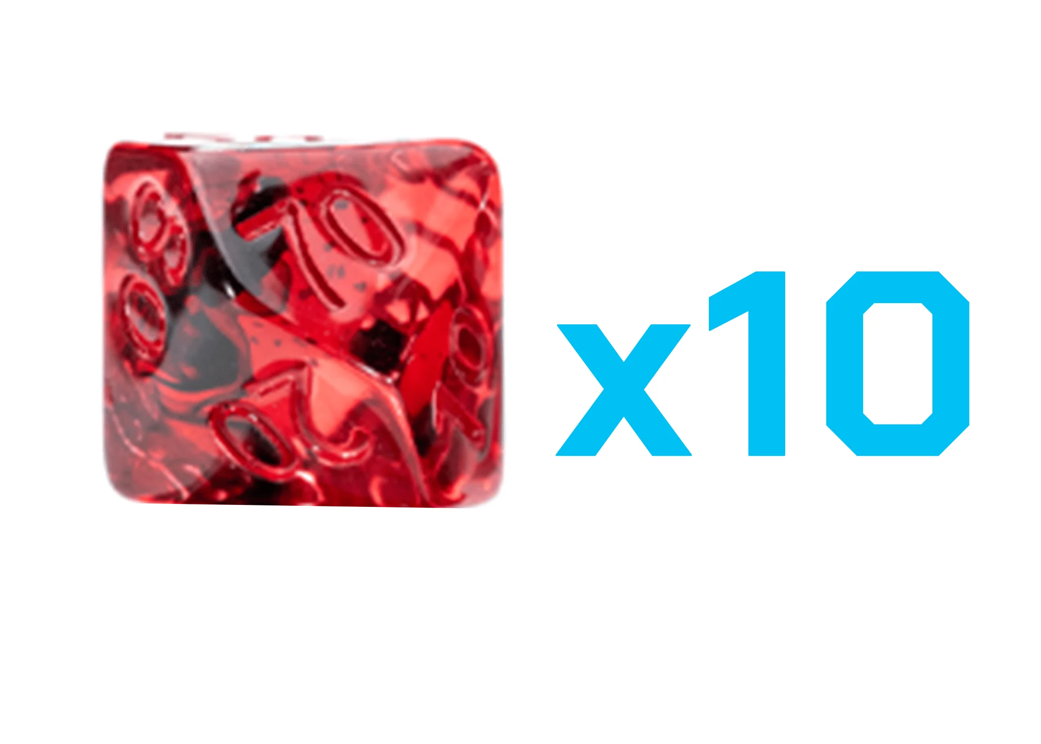 Gate Keeper Games Set of 10 D10: Inclusion Dice - Red Dragon Eggs