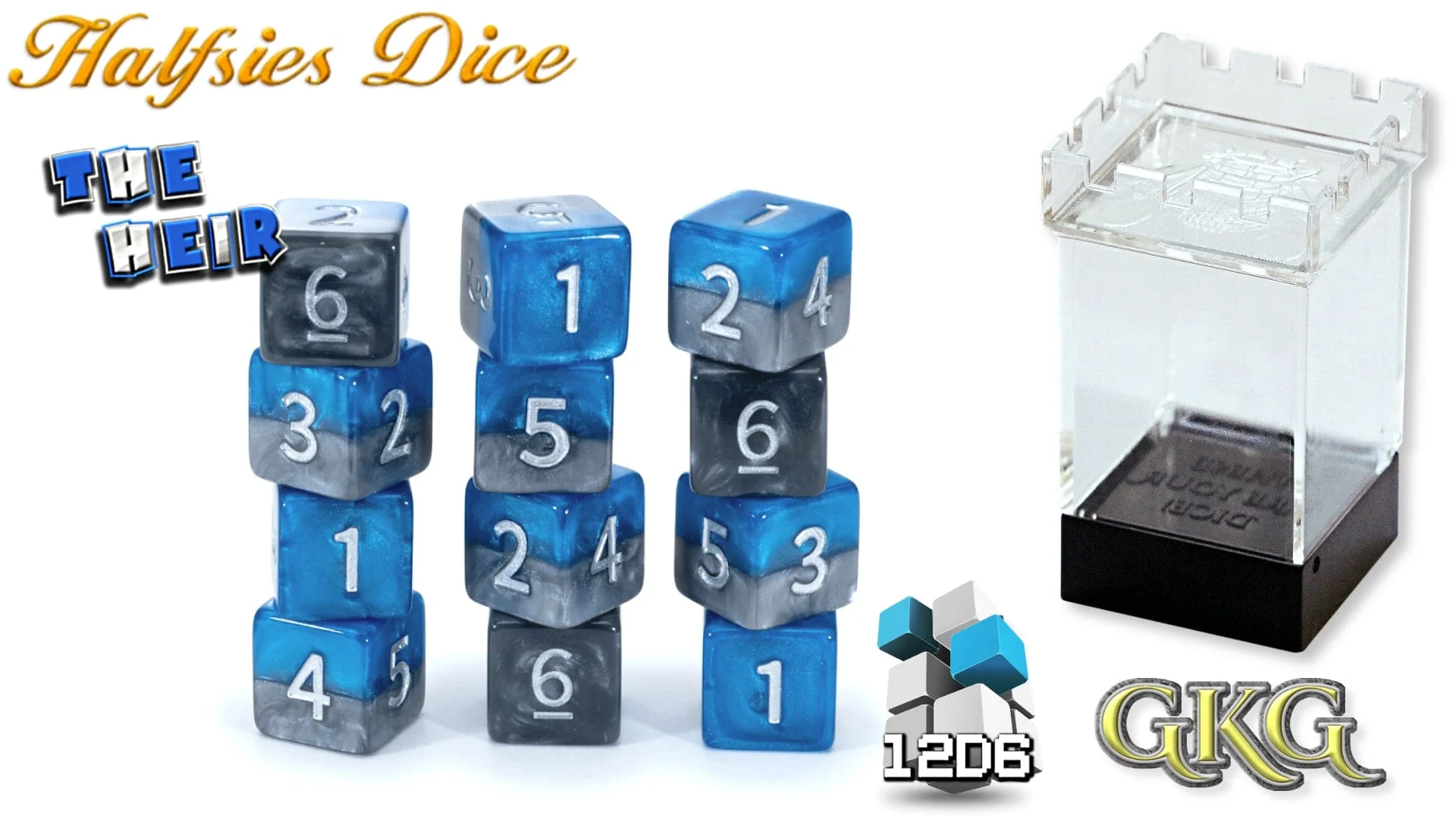Gate Keeper Games Set of 12 D6: Halfsies Dice - The Heir