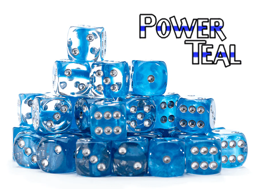 Gate Keeper Games Set of 36 D6: Inminity Dice - Power Teal