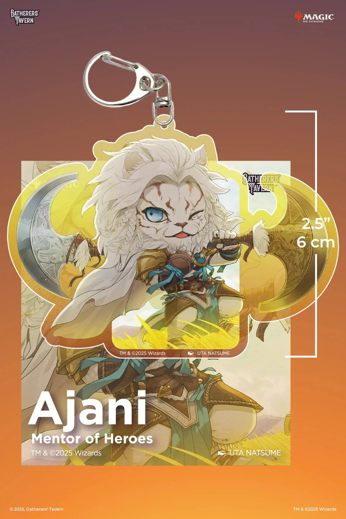 Gatherers' Tavern Magic: The Gathering - Ajani Mentor Of Heroes Keychain