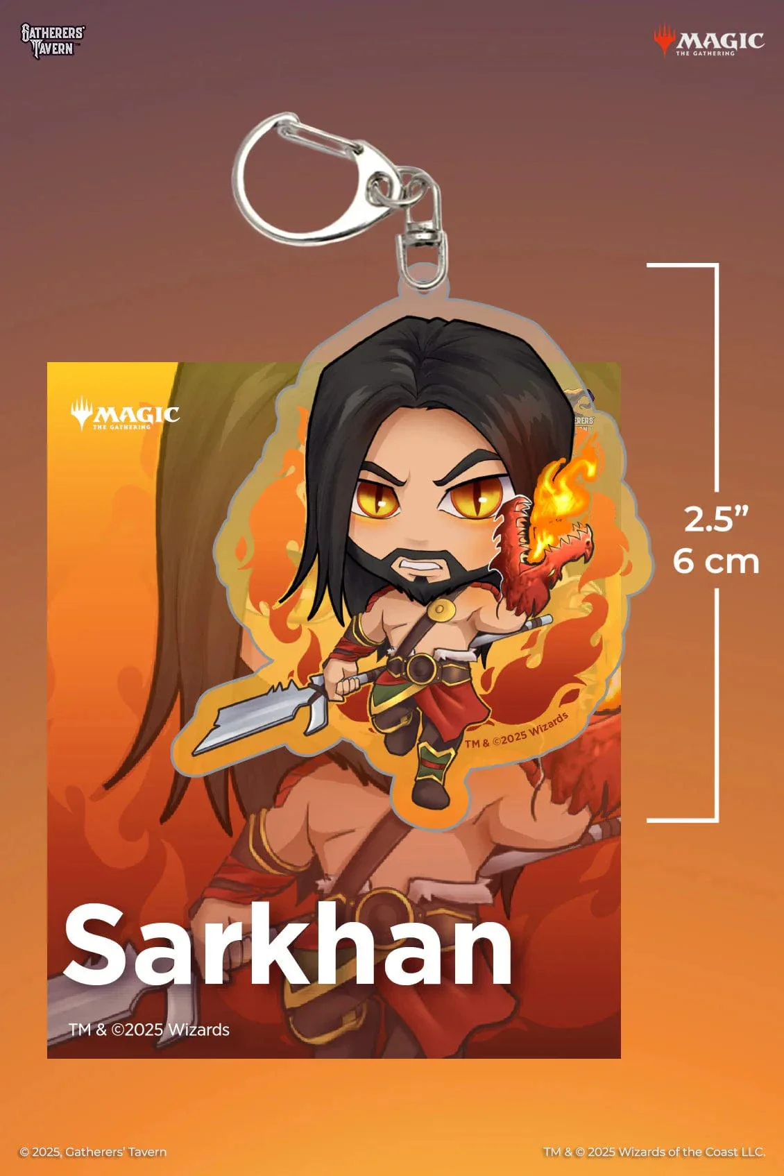 Gatherers' Tavern Magic: The Gathering - Sarkhan Keychain