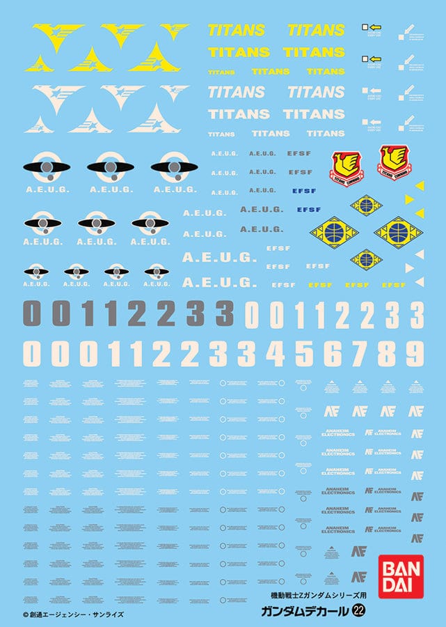Gunpla Decals: Mobile Suit Zeta Gundam - GD-22 "Multi-use", MG 1/100