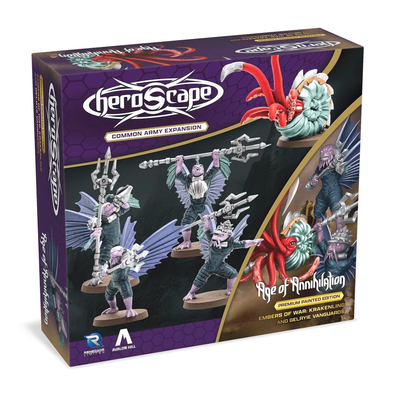 Heroscape: Krakenling & Gelryie Vanguards Common Army Expansion [Premium Painted Edition]