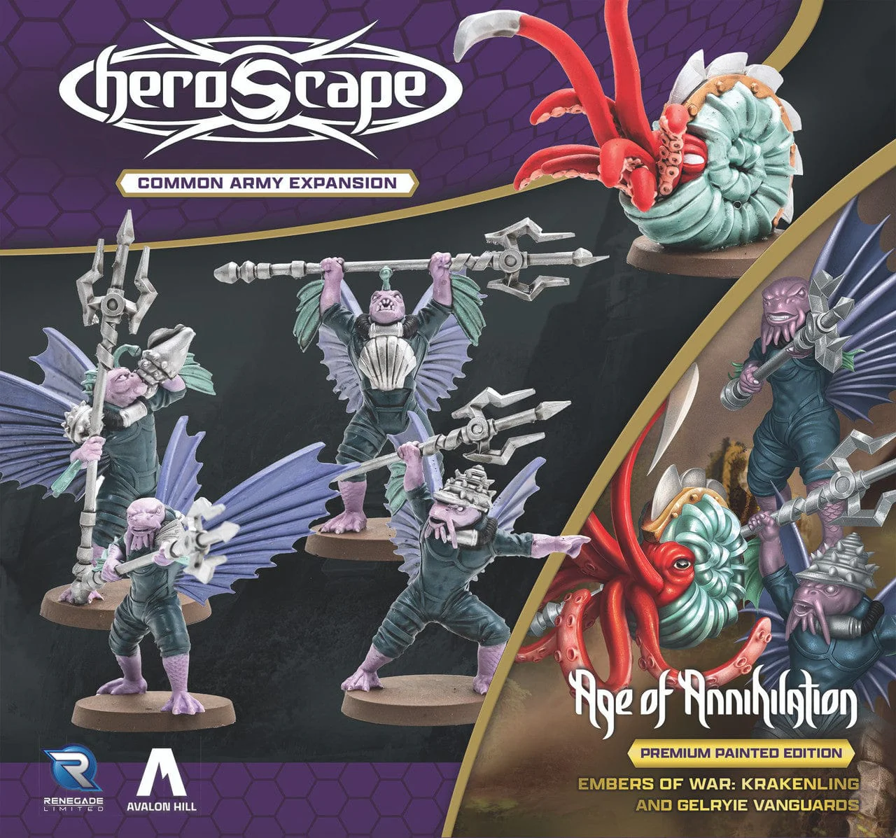 Heroscape: Krakenling & Gelryie Vanguards Common Army Expansion [Premium Painted Edition] - Image 2