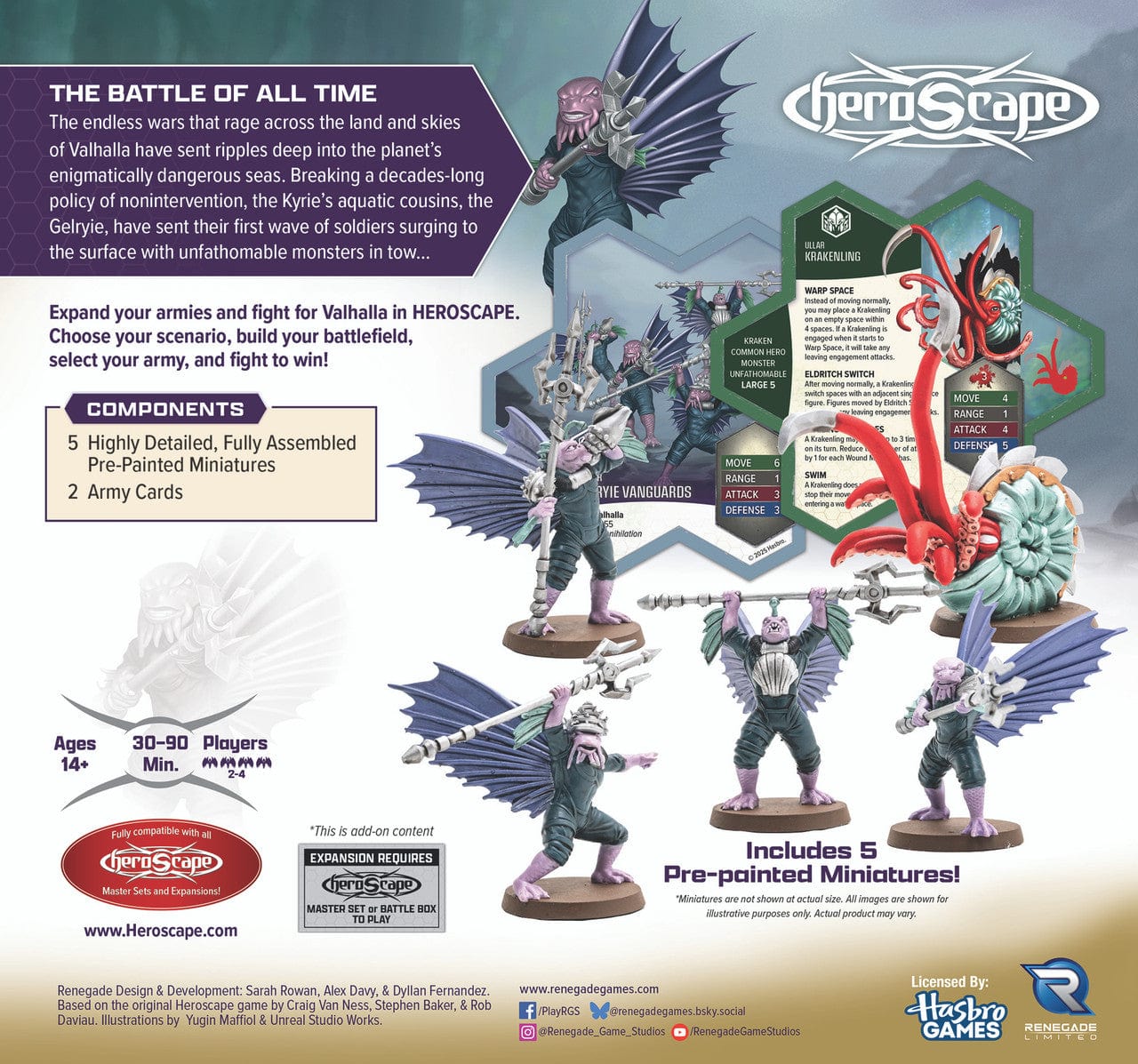 Heroscape: Krakenling & Gelryie Vanguards Common Army Expansion [Premium Painted Edition] - Image 3
