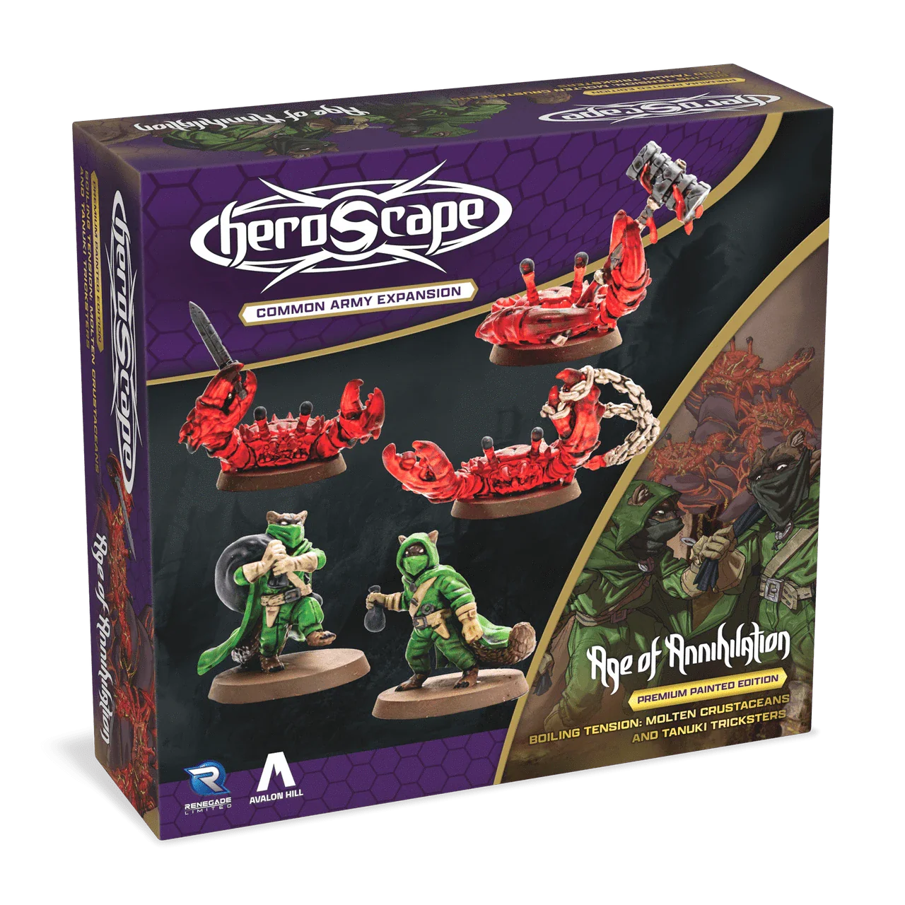 Heroscape: Molten Crustaceans & Tanuki Tricksters Common Army Expansion [Premium Painted Edition]