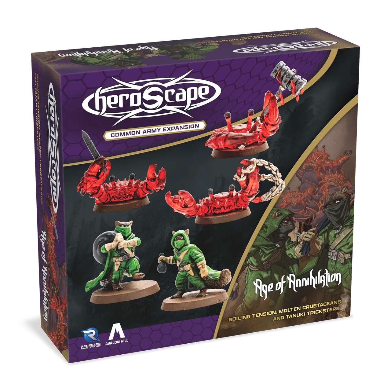 Heroscape: Molten Crustaceans & Tanuki Tricksters Common Army Expansion [Unpainted]