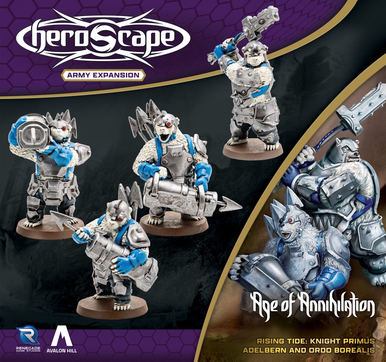 Heroscape: Rising Tide – Knight Primus Adelbern & Ordo Borealis Army Expansion [Unpainted] - Image 2